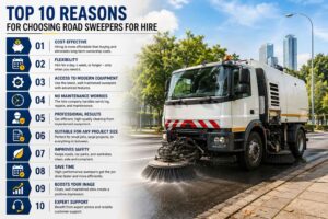 Top 10 Reasons for Choosing Road Sweepers for Hire 