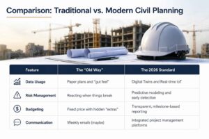 Comparison Traditional vs. Modern Civil Planning