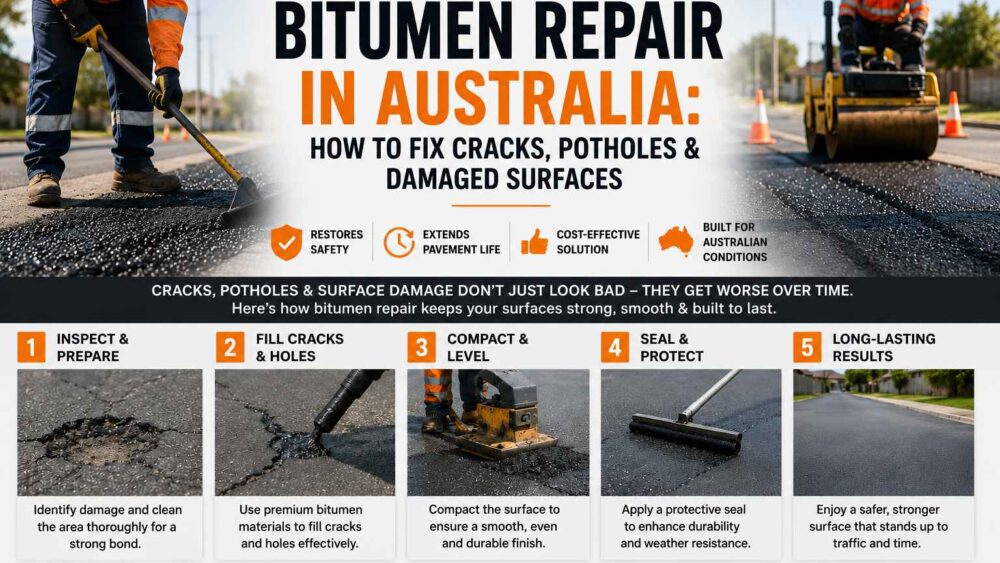 Bitumen Repair in Australia How to Fix Cracks, Potholes & Damaged Surfaces