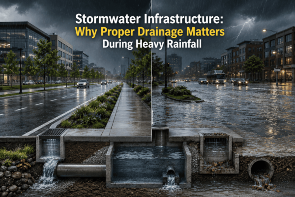 Stormwater drainage city rain comparison