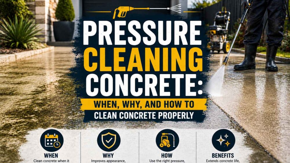 Pressure Cleaning Concrete: When, Why, and How to Clean Concrete Properly