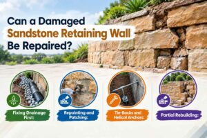 Can a Damaged Sandstone Retaining Wall Be Repaired?