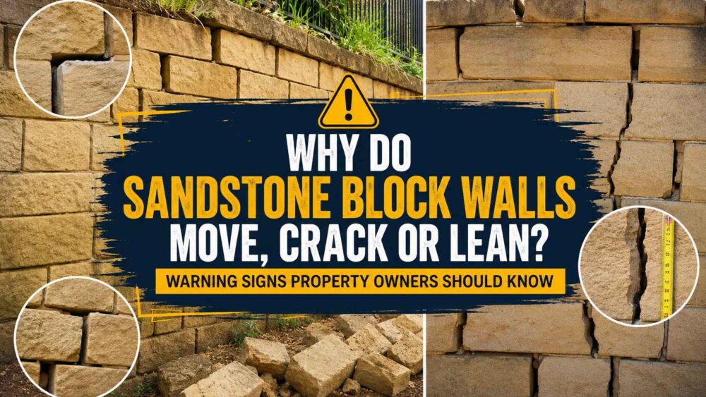 Why Do Sandstone Block Walls Move, Crack or Lean? Warning Signs Property Owners Should Know